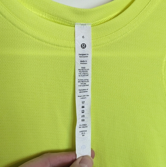 Lululemon Lightweight Cinched Hem Hiking T-Shirt sz 6 - Highlight Yellow - Picture 2 of 5